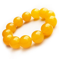 Yellow Calcedony Bracelet, Round & for woman Approx 7.5 Inch 