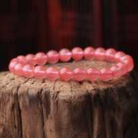 Cherry Quartz Bracelet, Round & for woman Approx 7.5 Inch 