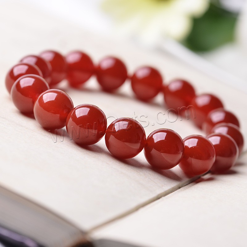 Red Agate Bracelets, Round, different size for choice & for woman, Length:Approx 7.5 Inch, Sold By Strand