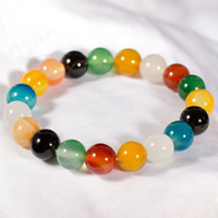 Rainbow Agate Bracelet, Round & for woman Approx 7.5 Inch 