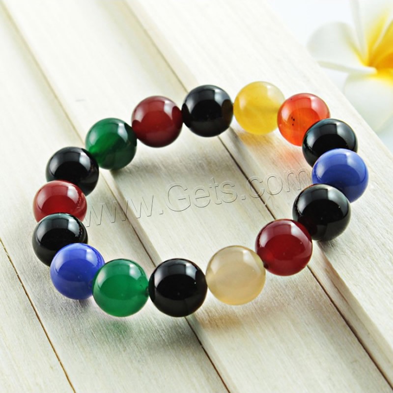 Rainbow Agate Bracelet, Round, different size for choice & for woman, Length:Approx 7.5 Inch, Sold By Strand