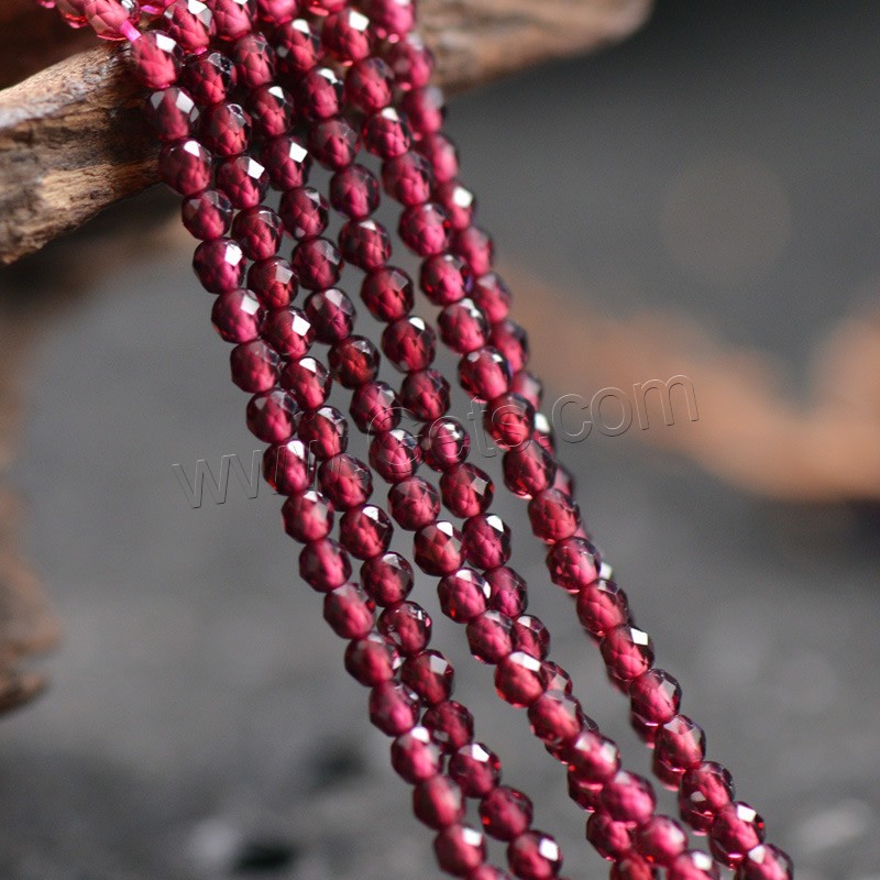 Natural Garnet Beads, Round, January Birthstone & different size for choice & faceted, Length:Approx 15.5 Inch, Sold By Strand