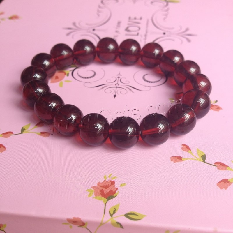 Glass Bracelet, Round, January Birthstone & different size for choice & for woman, Length:Approx 7.5 Inch, Sold By Strand