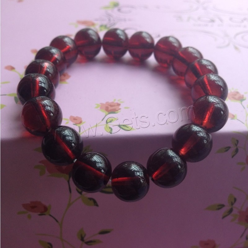 Glass Bracelet, Round, January Birthstone & different size for choice & for woman, Length:Approx 7.5 Inch, Sold By Strand