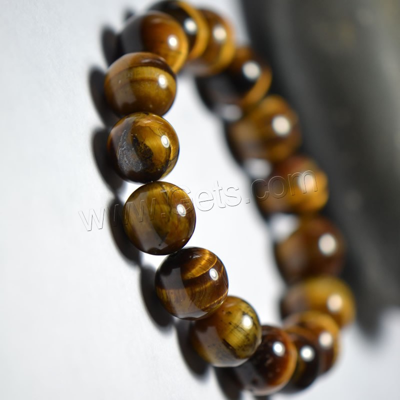 Tiger Eye Bracelet, Round, different size for choice & for woman, Length:Approx 7.5 Inch, Sold By Strand