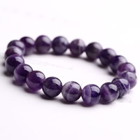 Amethyst Bracelet, Round, natural, February Birthstone & for woman Approx 7.5 Inch 