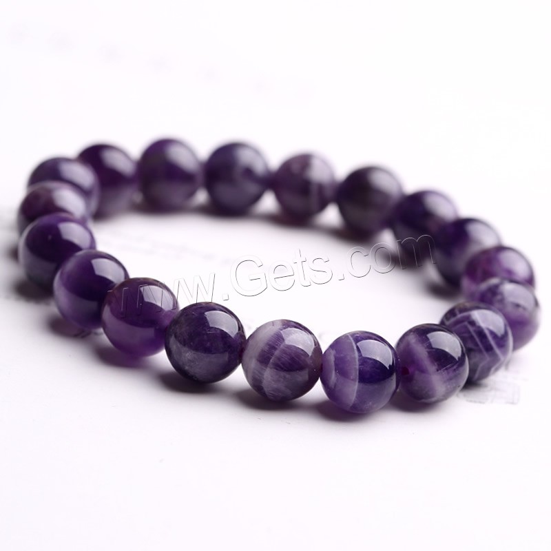 Amethyst Bracelet, Round, natural, February Birthstone & different size for choice & for woman, Length:Approx 7.5 Inch, Sold By Strand