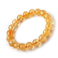 Citrine Bracelet, Round, natural & for woman Approx 7.5 Inch 