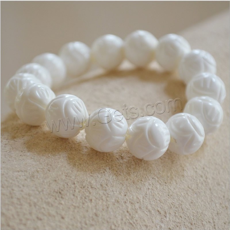 Fluted Giant Bracelet, Round, different size for choice & for woman, white, Length:Approx 7.5 Inch, Sold By Strand