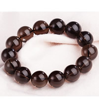 Smoky Quartz Bracelet, Round, natural & for woman Approx 7.5 Inch 