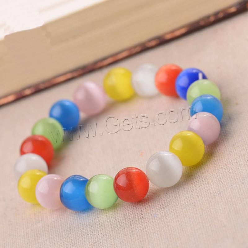 Cats Eye Bracelets, Round, different size for choice & for woman, more colors for choice, Length:Approx 7.5 Inch, Sold By Strand