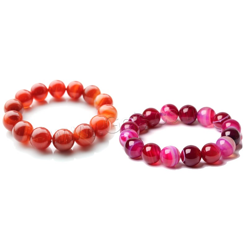 Lace Agate Bracelets, Round, different size for choice & for woman, more colors for choice, Length:Approx 7.5 Inch, Sold By Strand