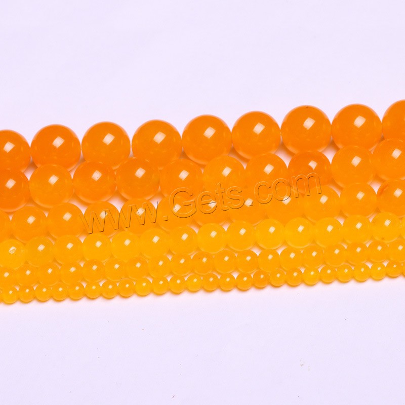 Yellow Calcedony Beads, Round, natural, different size for choice, Hole:Approx 1-2mm, Length:Approx 15 Inch, Sold By Strand