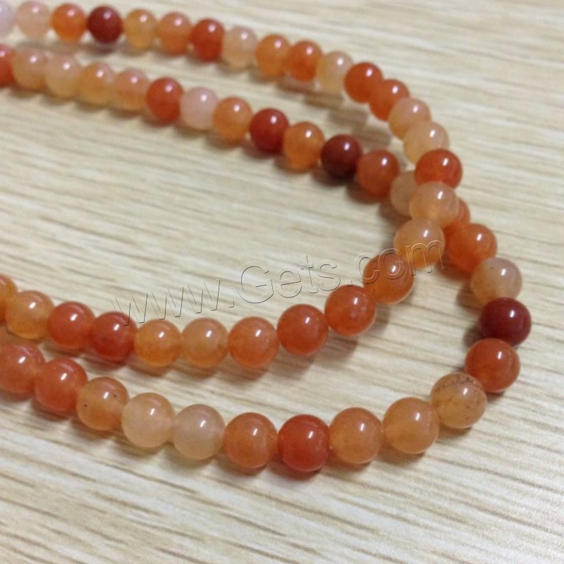 Red Aventurine Bead, Round, natural, different size for choice, Hole:Approx 1-2mm, Length:Approx 15 Inch, Sold By Strand