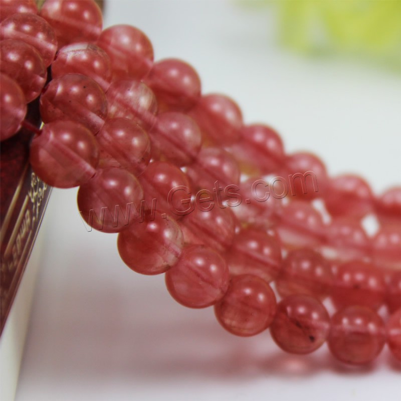 Cherry Quartz Bead, Round, natural, different size for choice, Hole:Approx 1-2mm, Length:Approx 15 Inch, Sold By Strand