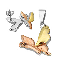 Parures de bijoux en acier inoxydable, pendentif & boucle d'oreille, Placage, pour femme  Environ Vendu par fixé
