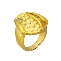 Stainless Steel Finger Ring, gold color plated, for woman, 25mm, US Ring 