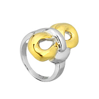Stainless Steel Finger Ring, Bowknot, plated, for woman & two tone & hollow, 27mm, US Ring 