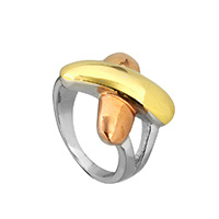 Stainless Steel Finger Ring, plated, for woman, 16mm, US Ring 