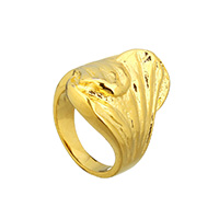 Stainless Steel Finger Ring, gold color plated, for woman, 24mm, US Ring 