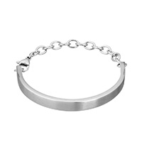Stainless Steel Chain Bracelets, for woman, original color  Approx 7.5 Inch 