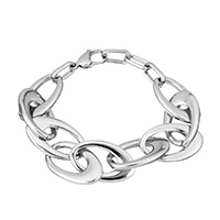 Stainless Steel Chain Bracelets, for woman, original color Approx 8.5 Inch 