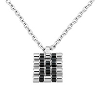 Stainless Steel Jewelry Necklace, plated, oval chain & for woman & two tone  Approx 19 Inch 