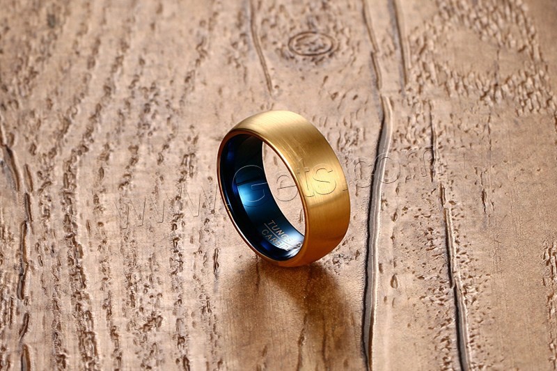Мужское вольфрамовое стальное кольцо навалом, Вольфрама сталь, Другое покрытие, разный размер для выбора & Матовый металлический эффект & Мужский & двухцветный, 8mm, продается PC