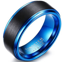 Men Tungsten Steel Ring in Bulk, plated & brushed & for man & two tone, 8mm 