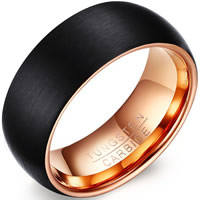 Men Tungsten Steel Ring in Bulk, plated & brushed & for man & two tone, 8mm 