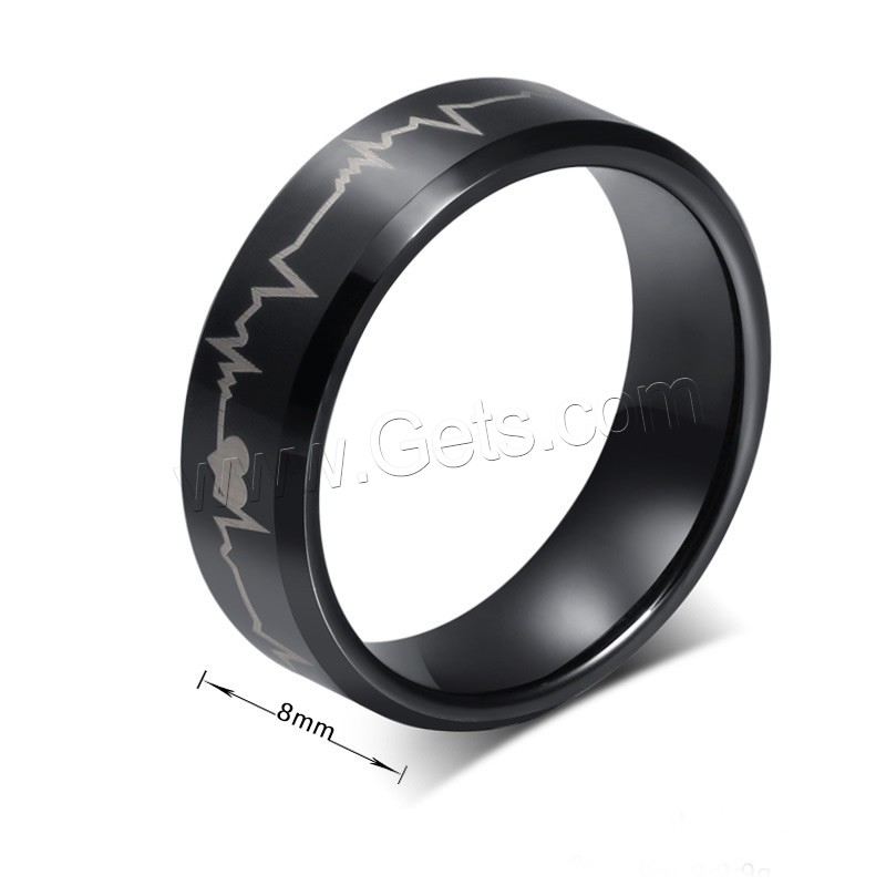 Men Tungsten Steel Ring in Bulk, black ionic, different size for choice & for man, 8mm, Sold By PC