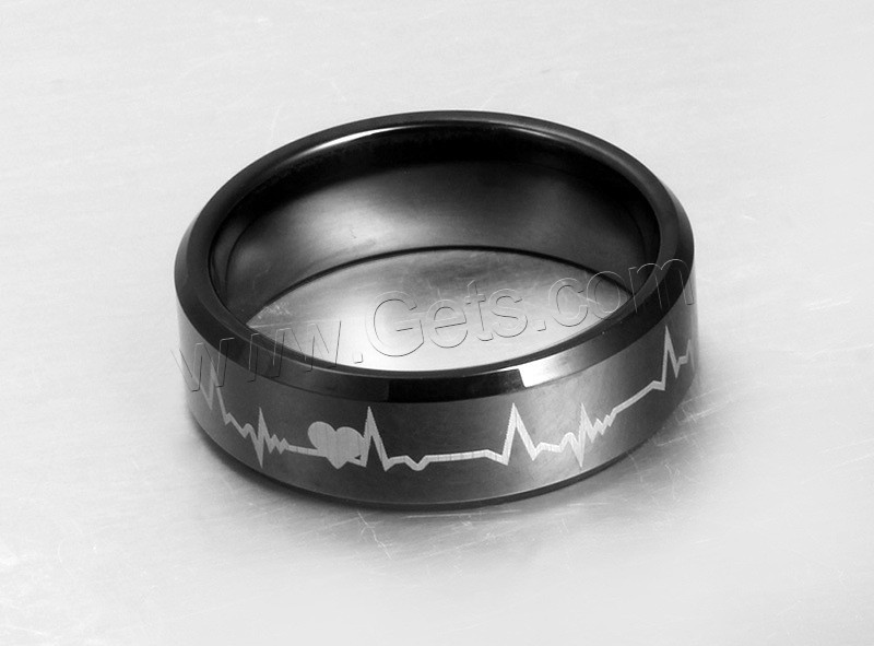 Hombres de acero de tungsteno anillo en granel, iónico negro, diverso tamaño para la opción & para hombre, 8mm, Vendido por UD