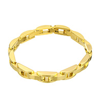 Men Bracelet, Stainless Steel, gold color plated, for man Approx 8 Inch 