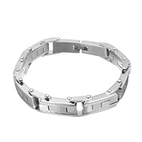Men Bracelet, Stainless Steel, for man, original color Approx 9 Inch 