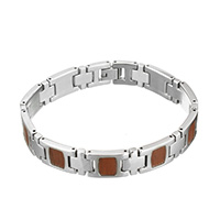 Men Bracelet, Stainless Steel, with sticker & for man, original color Approx 8.5 Inch 