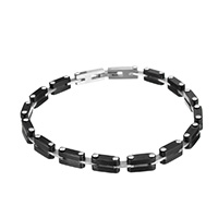 Men Bracelet, Stainless Steel, plated, for man & two tone Approx 8 Inch 