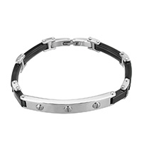 Men Bracelet, Stainless Steel, plated, for man & two tone  Approx 8 Inch 
