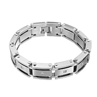Men Bracelet, Stainless Steel, for man & with rhinestone, original color Approx 8.5 Inch 