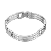 Men Bracelet, Stainless Steel, for man, original color Approx 8.5 Inch 