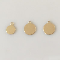 Gold Filled Pendants, Flat Round, 14K gold plated 