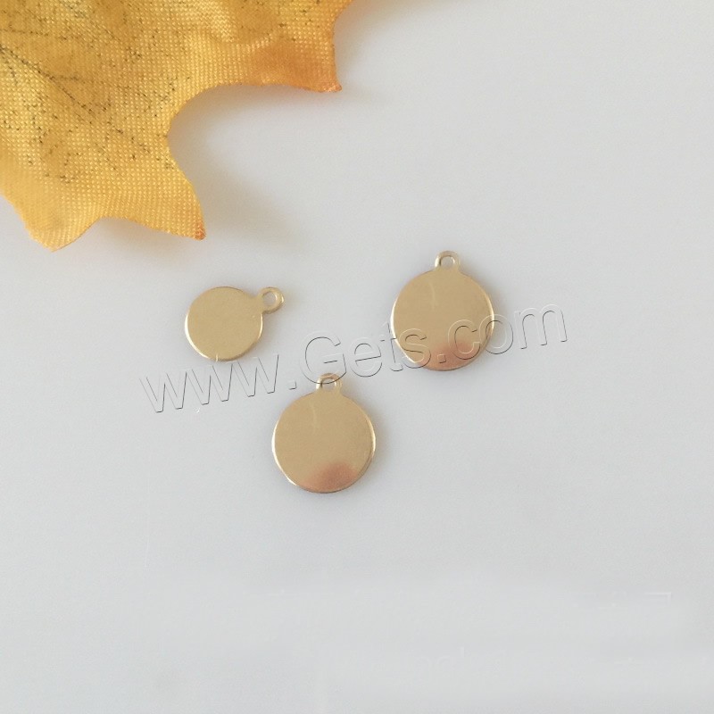 Gold Filled Pendants, Flat Round, 14K gold plated, different size for choice, Sold By PC