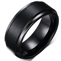 Men Tungsten Steel Ring in Bulk, black ionic & brushed & for man, 8mm 