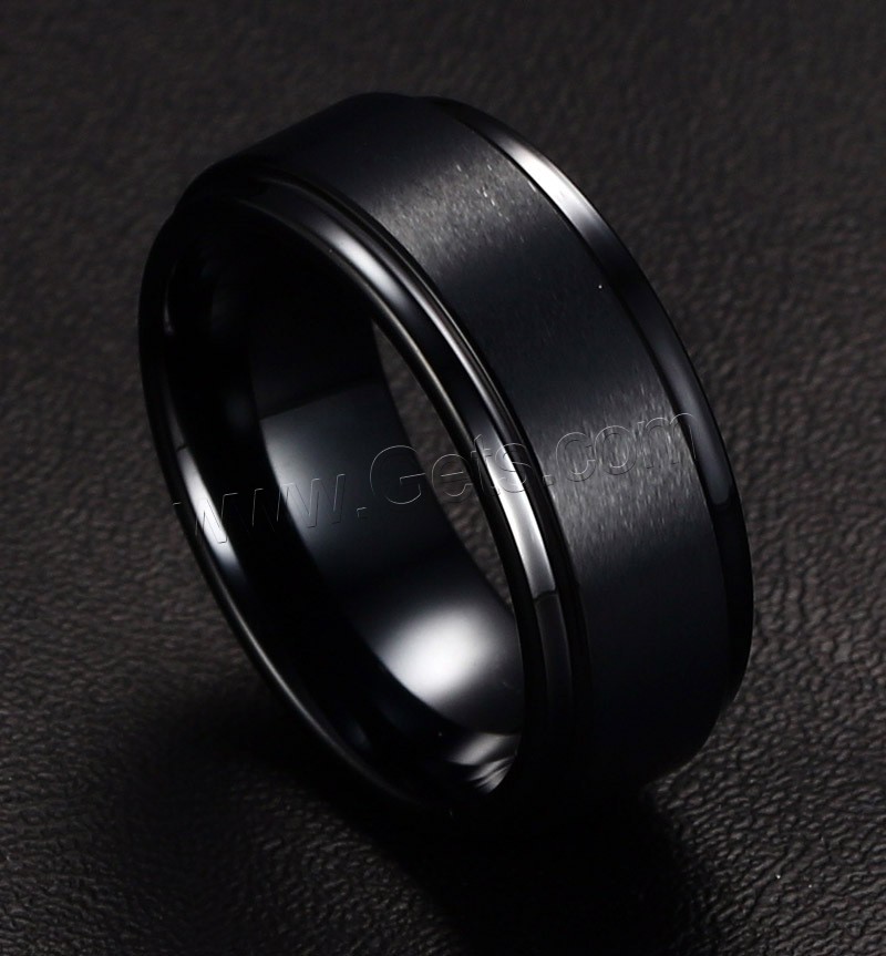 Men Tungsten Steel Ring in Bulk, black ionic, different size for choice & brushed & for man, 8mm, Sold By PC