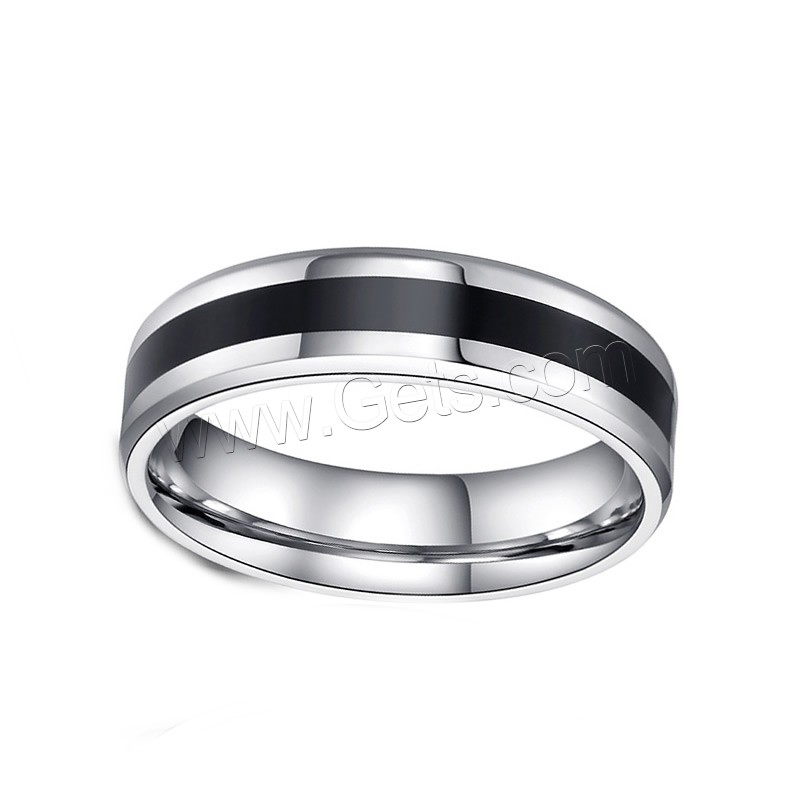 Enamel Stainless Steel Finger Ring, different size for choice & for woman, 4mm, Sold By PC