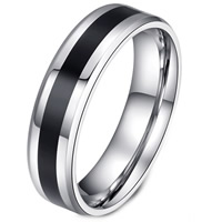 Men Stainless Steel Ring in Bulk & for man & enamel, 6mm 