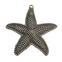 Zinc Alloy Animal Pendants, Starfish, antique silver color plated Approx 3mm 