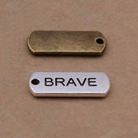 Bijoux pendentifs en Zinc alliage , alliage de zinc, rectangle, Placage, avec le motif de lettre, couleurs mélangées, sans plomb et cadmium Environ 1-1.5mm Vendu par sac
