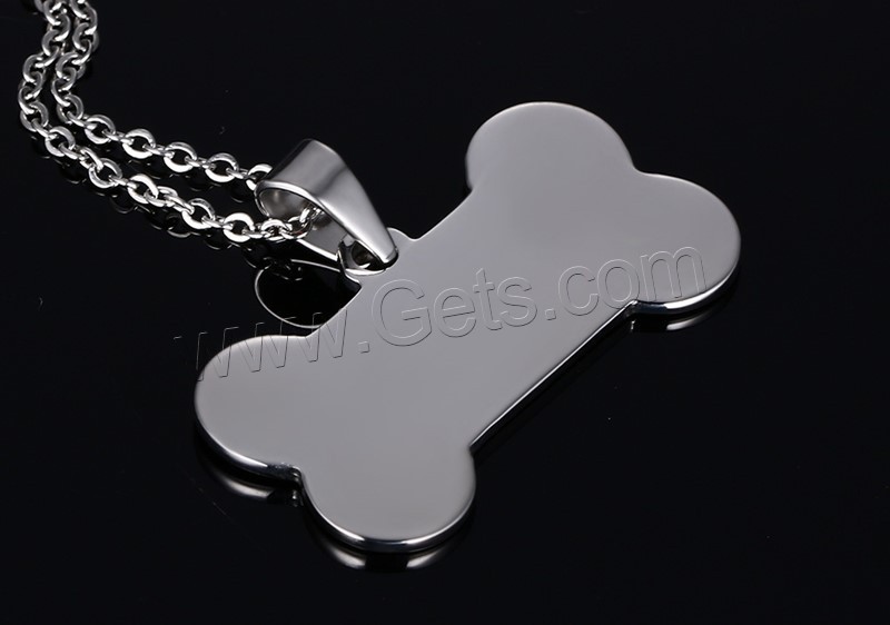 Stainless Steel Jewelry Charm, Dog Bone, Unisex & different size for choice, original color, Hole:Approx 3x5mm, Sold By PC