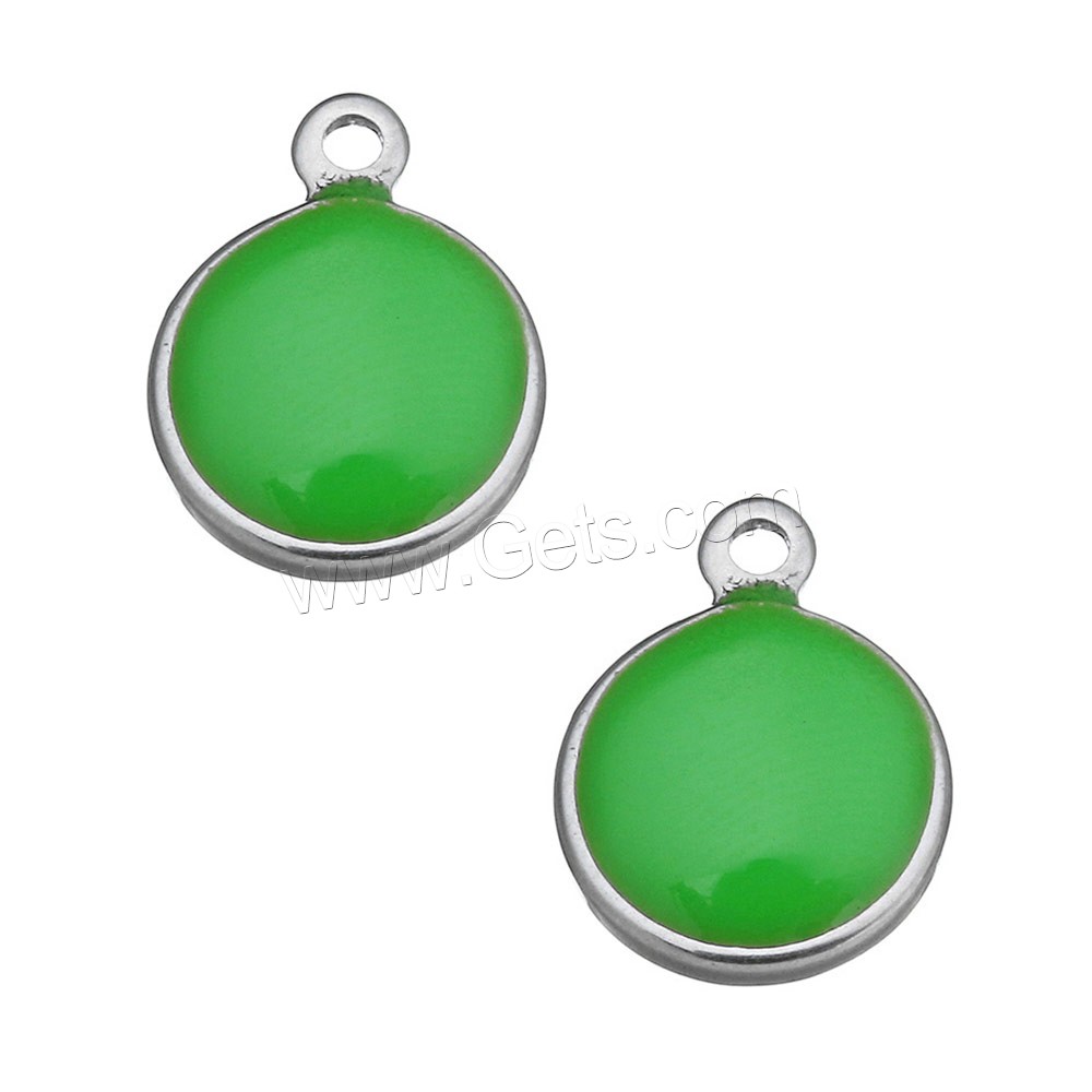 Enamel Stainless Steel Pendant, Flat Round, different size for choice, more colors for choice, Hole:Approx 1mm, Sold By PC