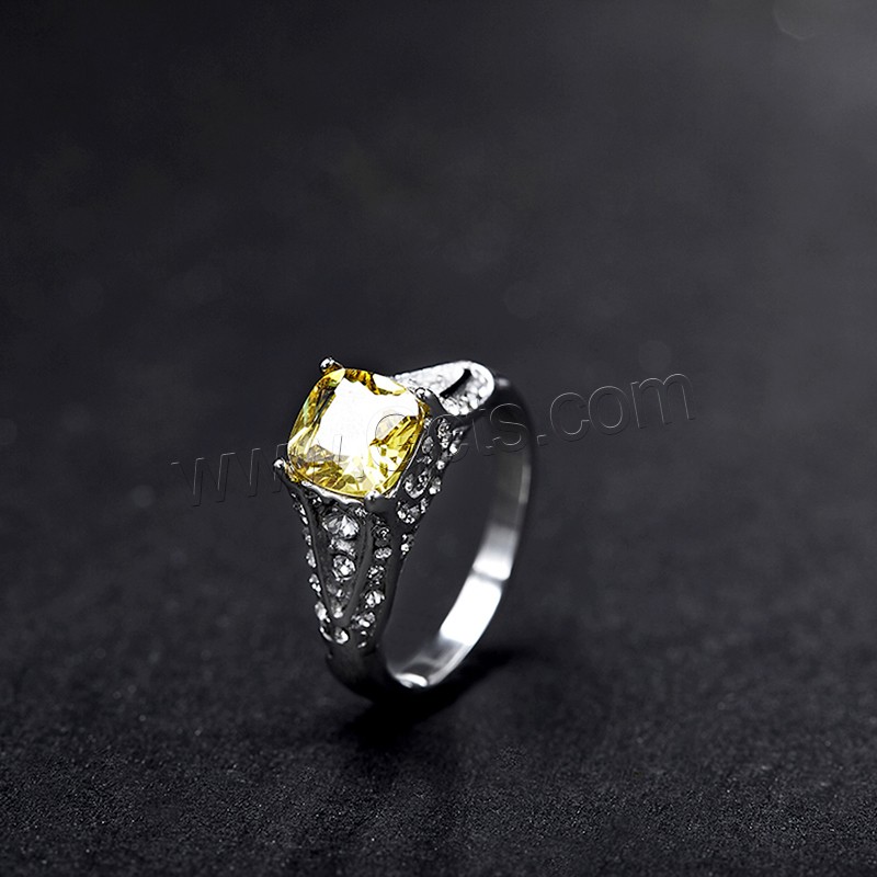 Cubic Zirconia anillo de dedo de acero inoxidable, diverso tamaño para la opción & para mujer & con circonia cúbica & con diamantes de imitación, color original, 8mm, Vendido por UD